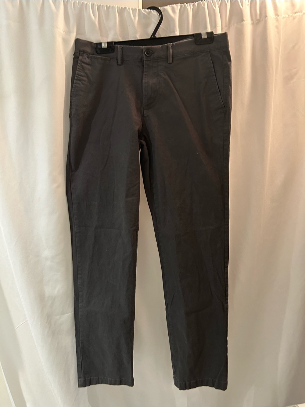 Men's Classic Straight Chino Pants in Dark Gray